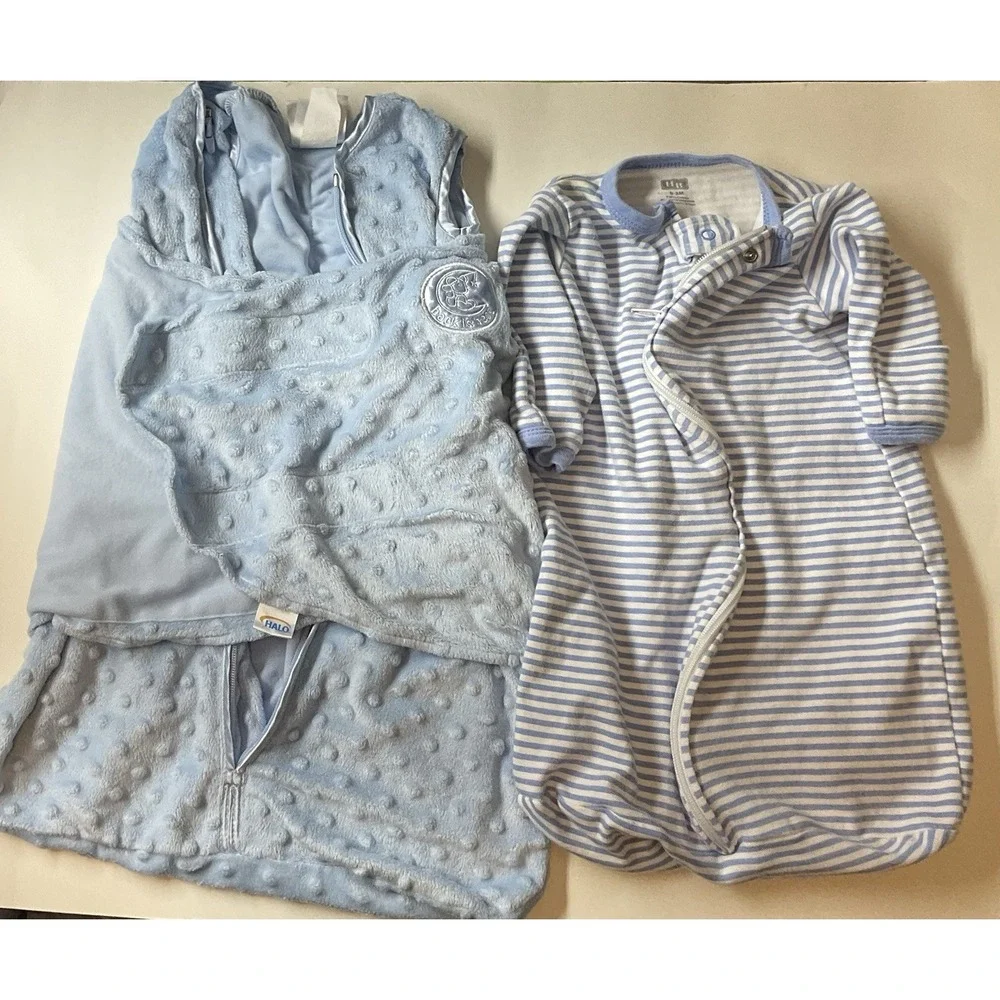 HALO Sleepsack 2 Swaddles Baby Blue, Newborn 0-3 Month Set‎ Of Two